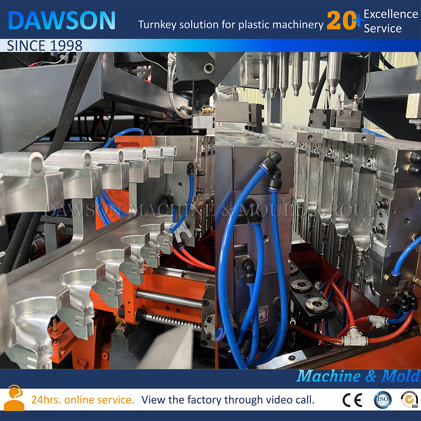 Manufacturer Double Station Multi Head Extrusion Blow Molding Machines for Hanging Bottle PP