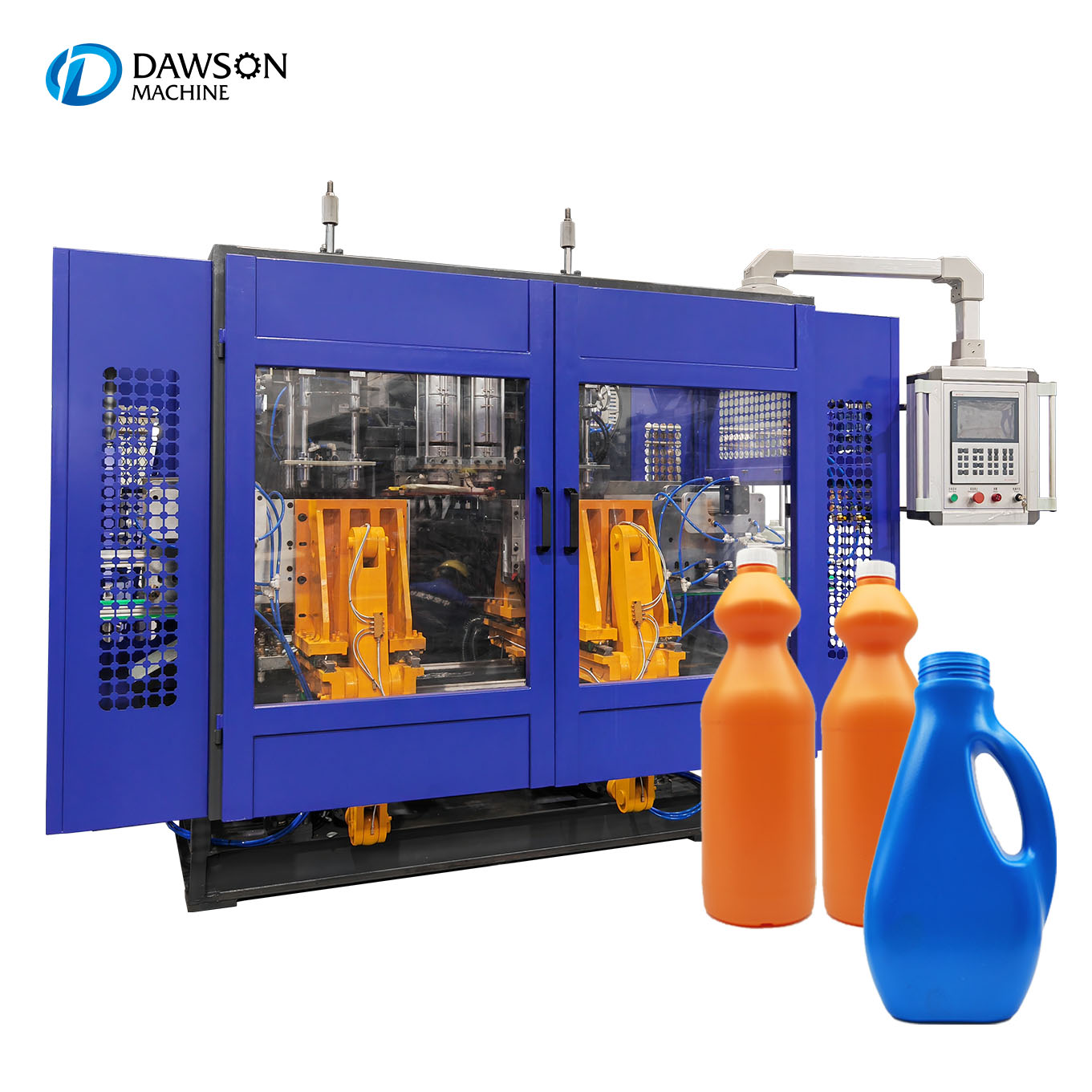 Automatic HDPE Plastic Bottles Making Machine Double Station Double Head Extrusion Blow Molding Machines For Small Bottles