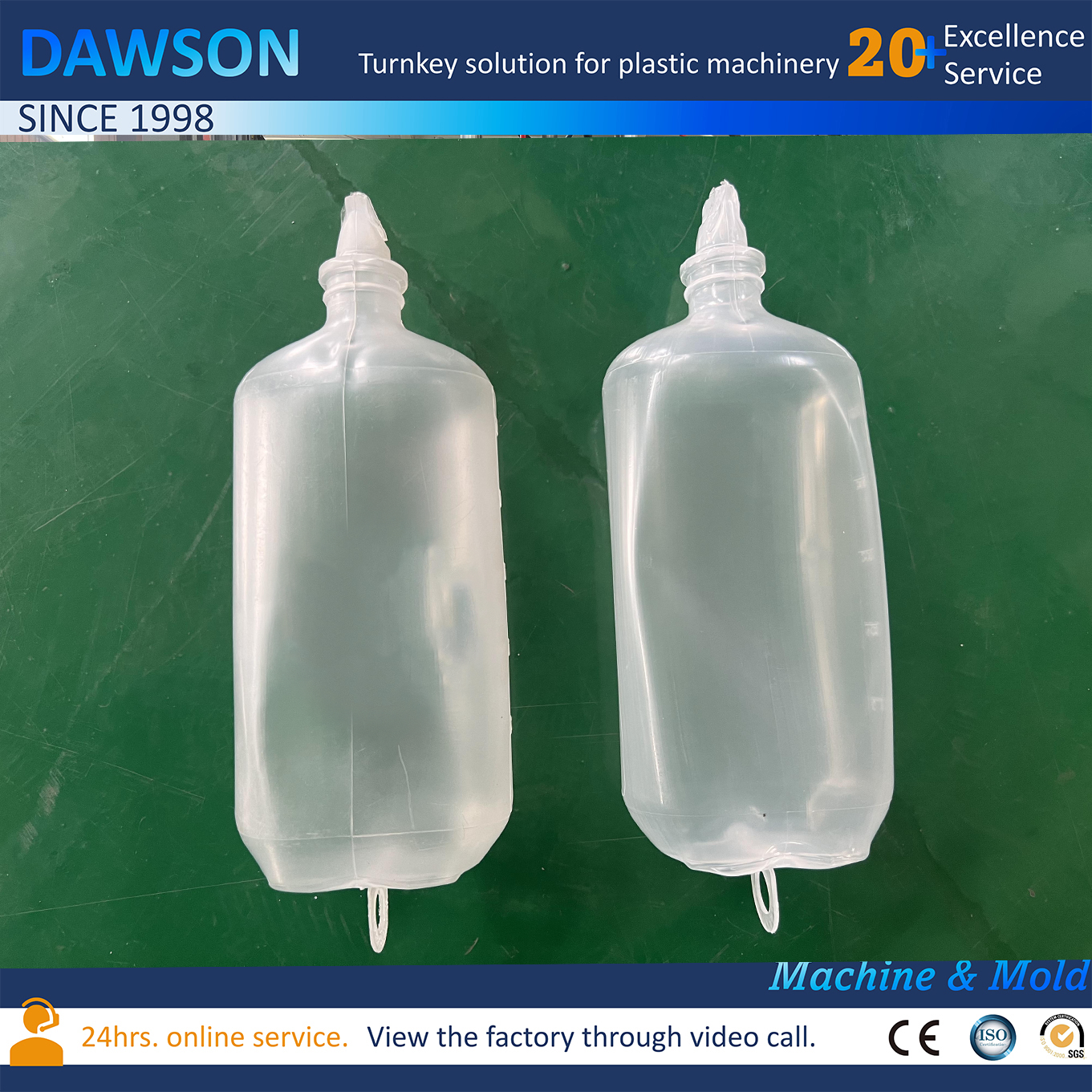 Good Quality Moulding Plastic PE Saline Bottle Extrusion Blow Molding Machines for Hanging 500ml Bottle PP