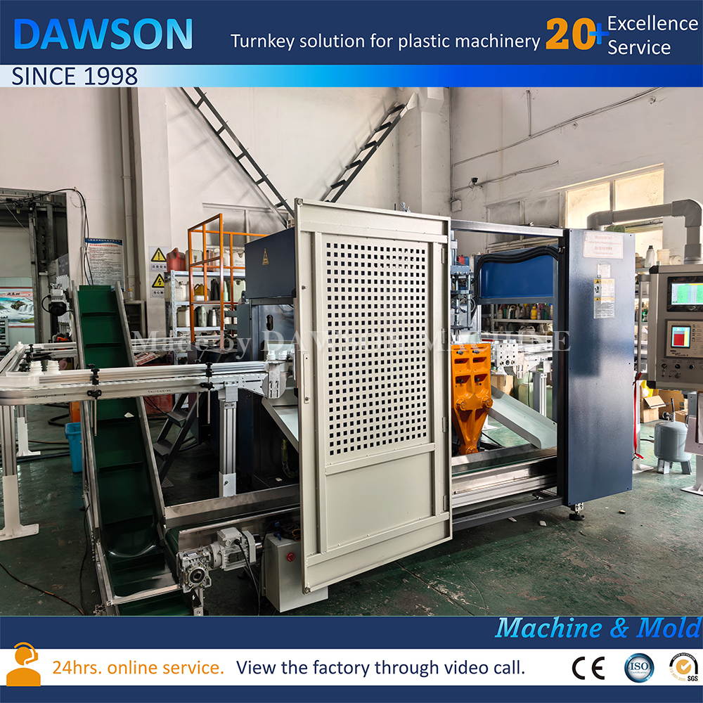 Full Automatic Hair Mask Jar Plastic Cosmetic Cream Jar Double Station Double Die Head Extrusion Blow Molding Machine