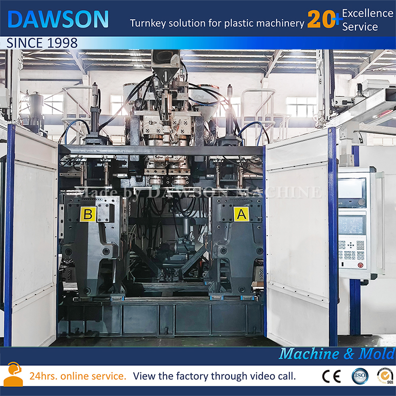 Triple Screw 5L HDPE Plastic Bottle Blowing Machine Extrusion Blow Molding Machines with Double Station and Double Die Head