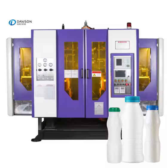 Fully Automatic Double Station Extrusion Blow Molding Machine for Small Milk Bottle 