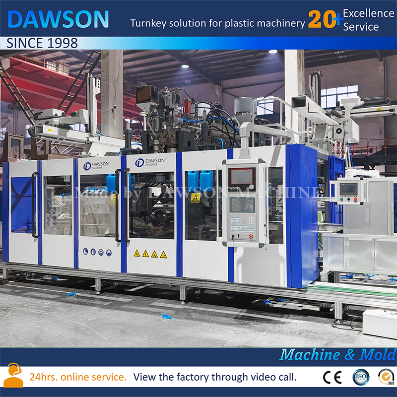 Triple Screw 5L HDPE Plastic Bottle Blowing Machine Extrusion Blow Molding Machines with Double Station and Double Die Head