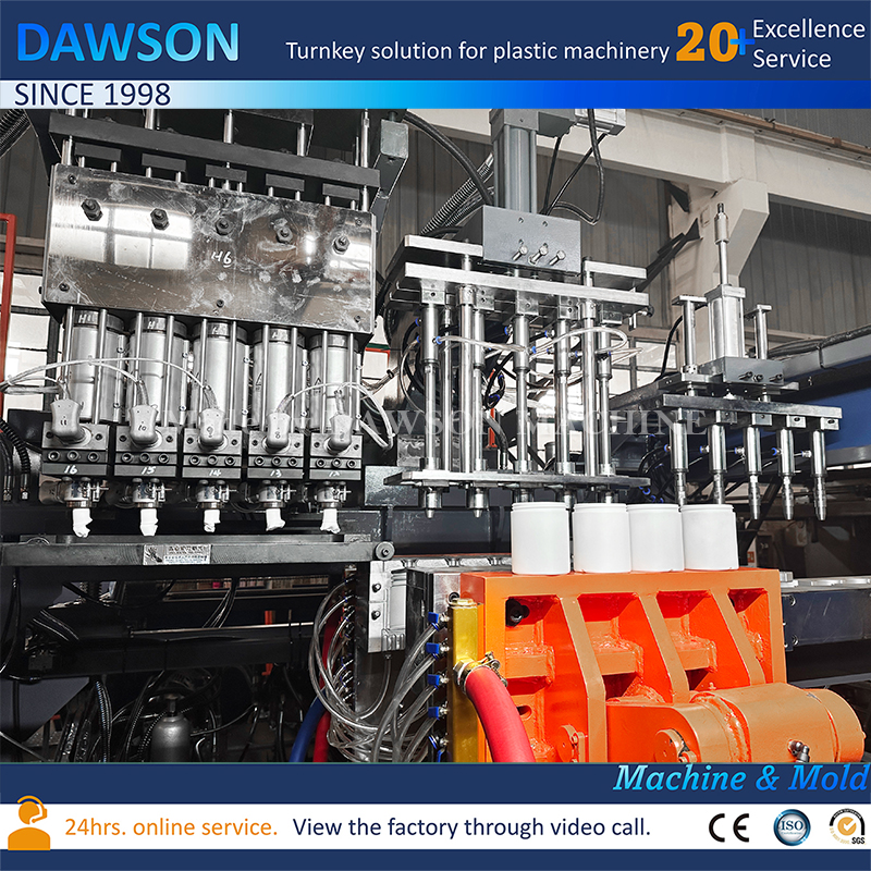 High Efficiency Single-Station 5 Head Blow Molding Machine for HDPE Wide Mouth Containers