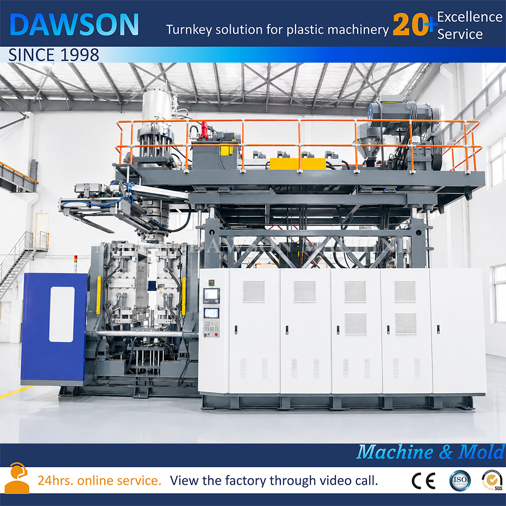 Automatic 200L Double Ring Drum Blow Molding Machine HMWHDPE Barrel Making Machine for Chemical Liquid Storage