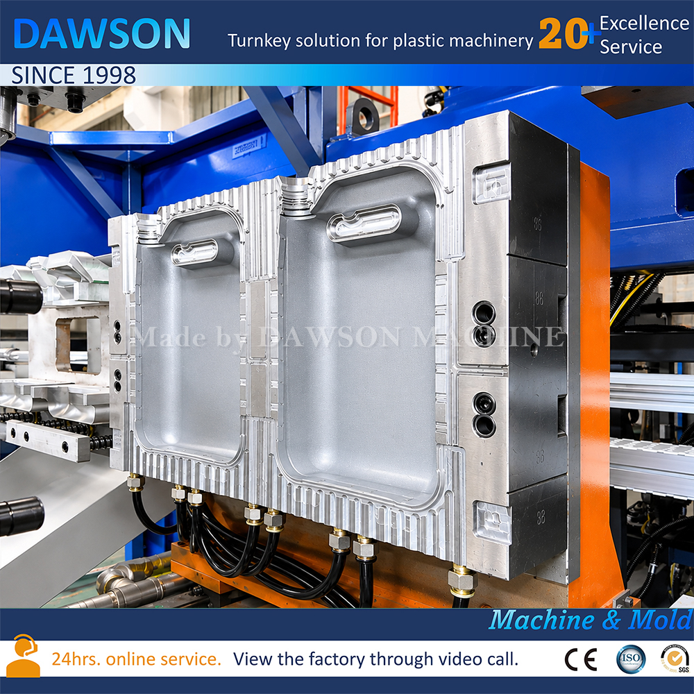 Automatic 5L HDPE Jerry Can Blow Molding Machine Double Station Double Head Extrusion Blow Molding Equipment for Lubricant Oil Coolant and AdBlue Container Production