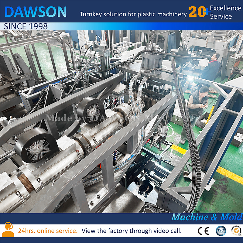 Industrial HDPE Wide Mouth Straight-Sided Canister Blow Molding Machine 5-Head Design